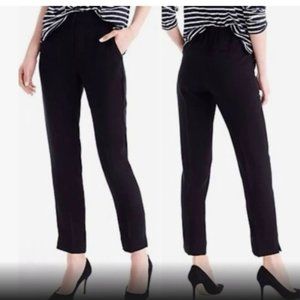 J. Crew Pull-On Easy Pant in Matte Crepe Black Size 8 EUC